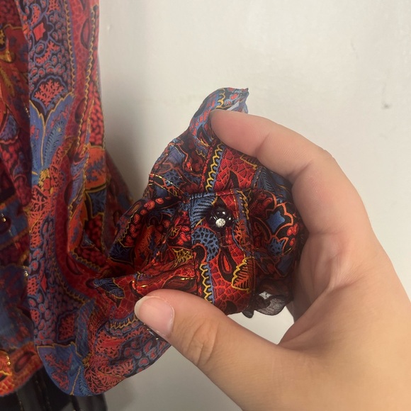 1970s Vintage The Silk Farm sheer silk button front blouse size 6 - Picture 5 of 11